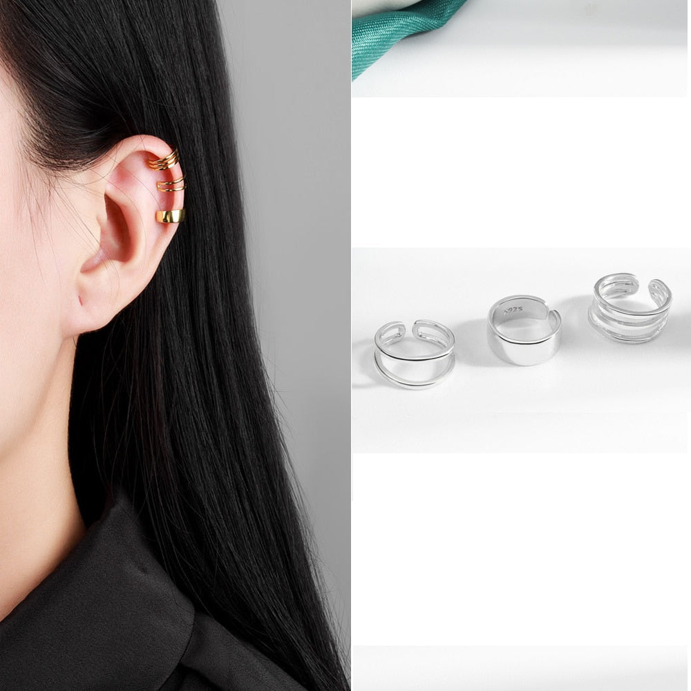 SIPENGJEL Fashion Crystal Without Piercing Ear Cuff Earrings Fake Cartilage Piercing Ear Clip Earrings For Women Jewelry 2022
