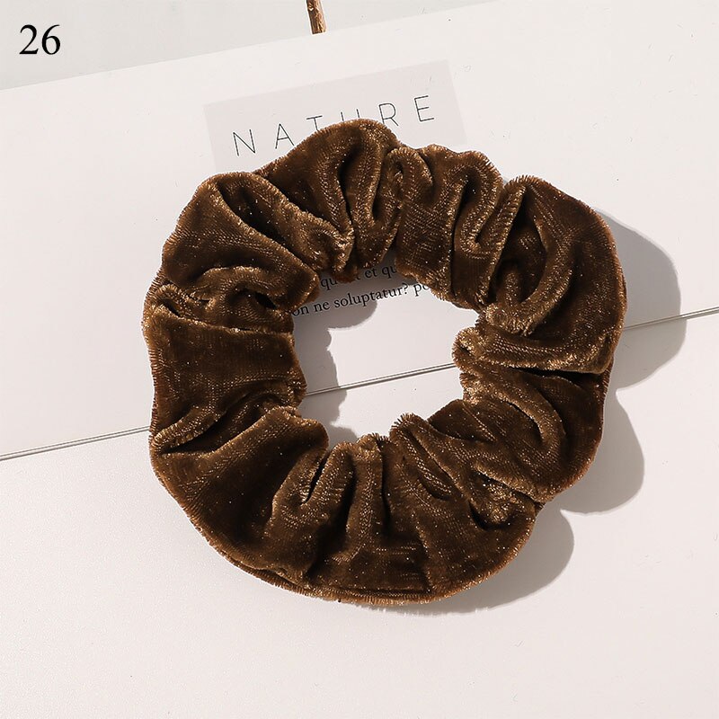 Winter Shiny Velvet Scrunchies Candy Color Soft Girls Hair Rope Hair Accessories Rubber Band Elastic Hair Bands Ponytail Holder