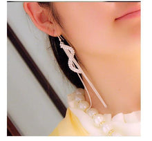 Load image into Gallery viewer, 2022 New Gold Color Long Crystal Tassel Dangle Earrings for Women Wedding Drop Earring Fashion Jewelry Gifts
