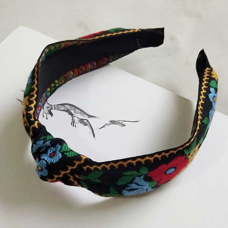 Embroidery Flower Headbands For Women korea Headband National Style Hair Accessories Colorful Hairband Head Wrap Hair Band