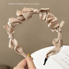Load image into Gallery viewer, 2022 New Woman Headband Wide Side Multifunction BowKnot High Quality Hair bands Korean Bow Pleated Hair Hoop Hair Accessories