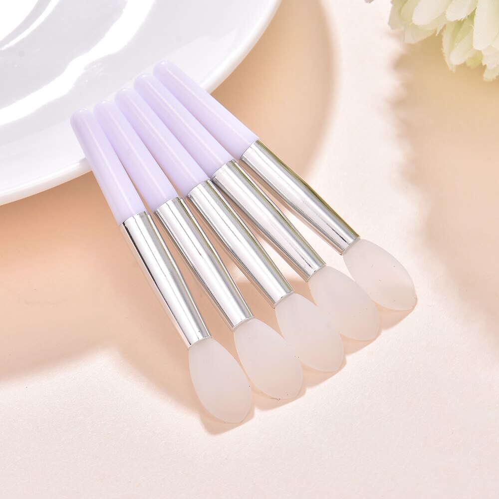 5Pcs Double Side Soft Silicone Head Eyeshadow Lip Applicator Brush Makeup Brushes with PVC Bag Cosmetic Beauty Makeup Tools