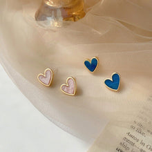 Load image into Gallery viewer, Pink Love Earrings No Hole Ear Clips Blue Heart Clip Earring Without Piercing Minimalist Earrings Jewelry CE1194