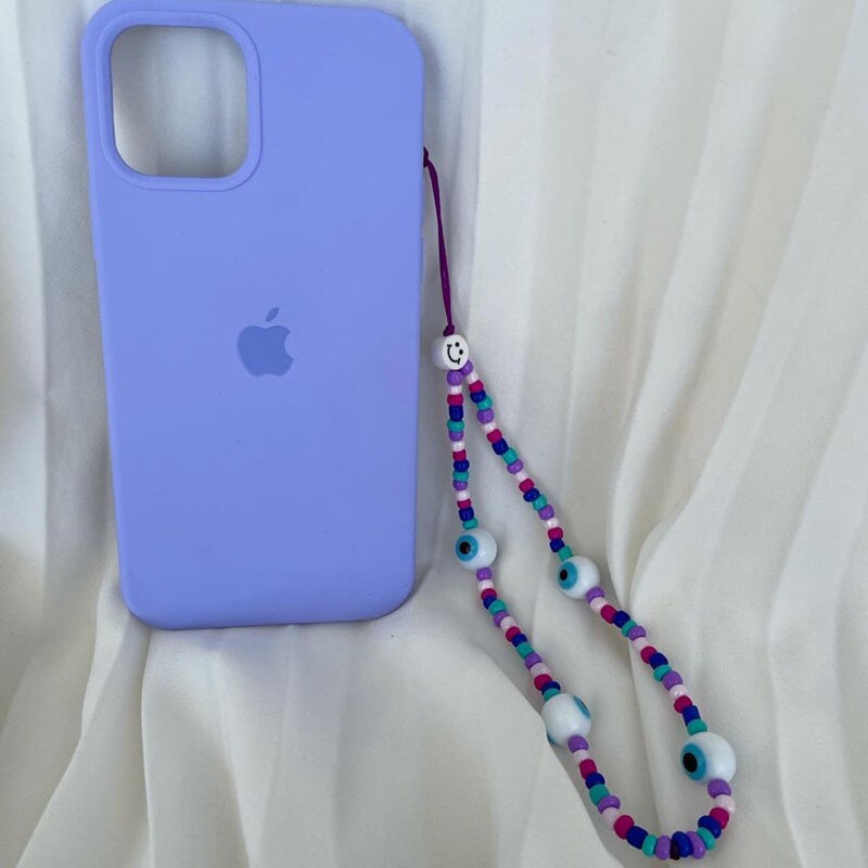 New Creativity Smiley Vinly Heishi Chains Star Charm Evil Eye Jewelry Phone Chain Beaded Strap Wrist Mobile Phone Lanyard