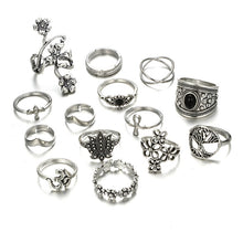 Load image into Gallery viewer, Wholesale 100pcs/Lot Assorted Diy Bohemia Vintage Silver Flower Finger rings For Women Party Gift Jewelry Rings