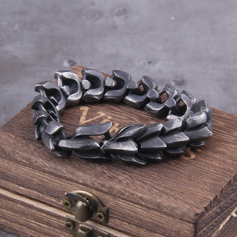 Viking Ouroboros vintage punk bracelet for men stainless steel fashion Jewelry hippop street culture