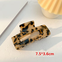 Load image into Gallery viewer, Bilandi 2022 New Hair Claw Large Geometric Hollow Square Tortoiseshell Leopard Acetate Hair Clip For Women Hair Accessories