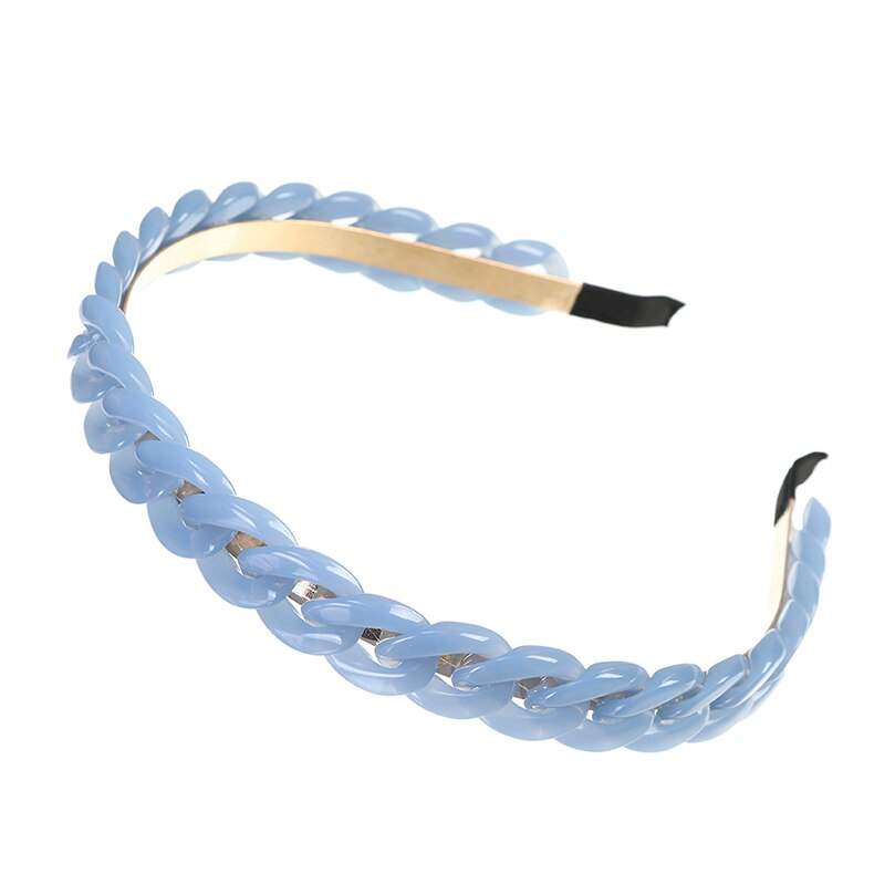 AWAYTR Acrylic Material Metallic Headband Colorful Serial Hairband Woman Alloy Head Bezel Hair Hoop Hair Accessories 14 Colors