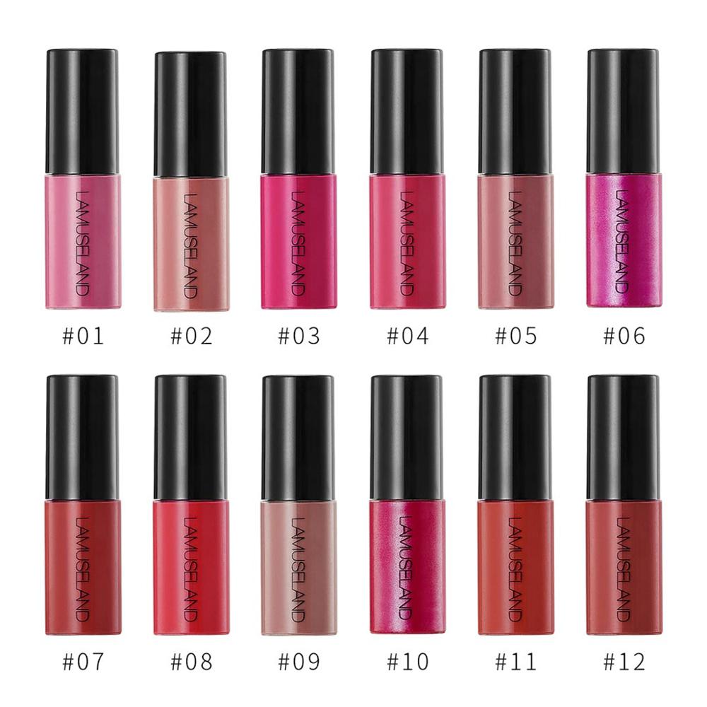 Sample Size Waterproof Long-Lasting Matte Mini Liquid Lipstick Easy To Carry 12 Colors 3.5g Lip Makeup Brand LAMUSELAND #L18L11