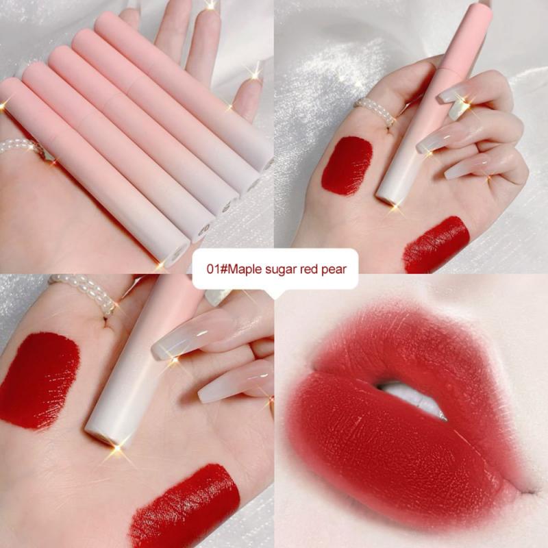 5Pcs Chestnut Lipstick Set Matte Velvet Mist Lip Glaze Waterproof Long Lasting Makeup Not Easy to Fade Lip Gloss Cosmetic TSLM1
