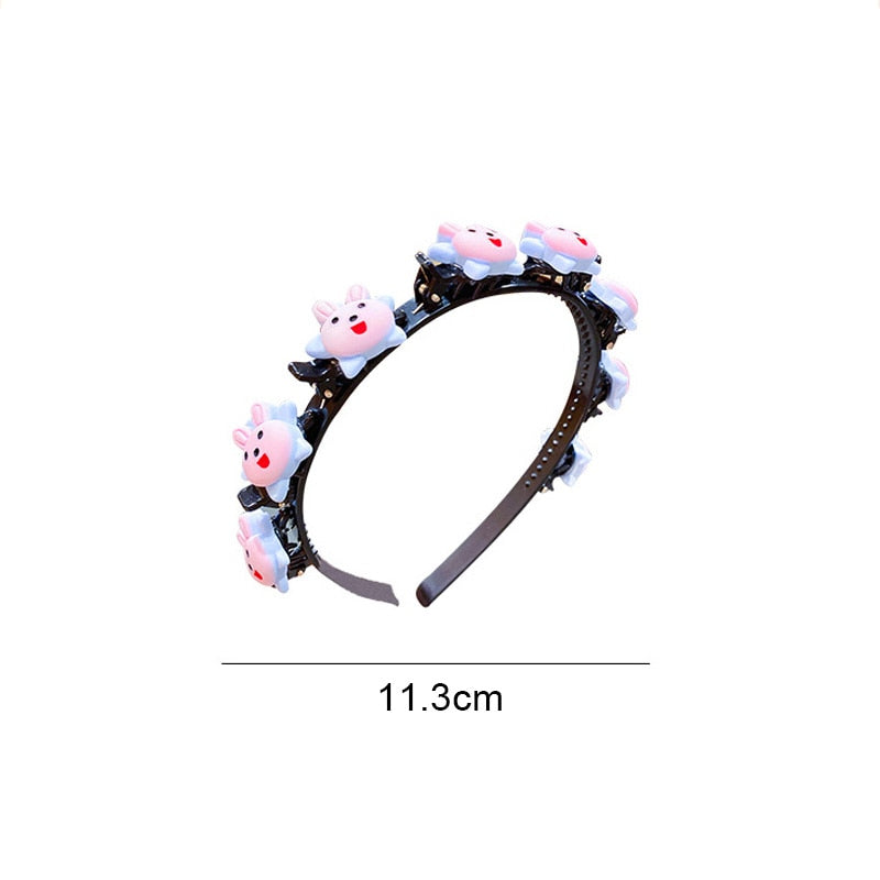 2022 Cute Flower Bangs Fixed Braided Hairbands Clips For Girls Kids Sweet Hair Ornament Headband Fashion Hair Accessories Dress