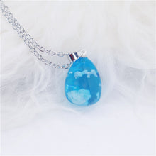Load image into Gallery viewer, Chic Transparent Resin Rould Ball Moon Pendant Necklace Women Blue Sky White Cloud Chain Necklace Fashion Jewelry Gifts for Girl