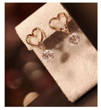 Load image into Gallery viewer, special offer New fashion Golden love heart cutout cute pendant zircon earrings For Women girl Accessories  jewelry wholesale