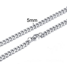 Load image into Gallery viewer, CUBAN LINK 3 TO 7 MM  STAINLESS STEEL NECKLACE FOR MEN CHOKER JEWELRY