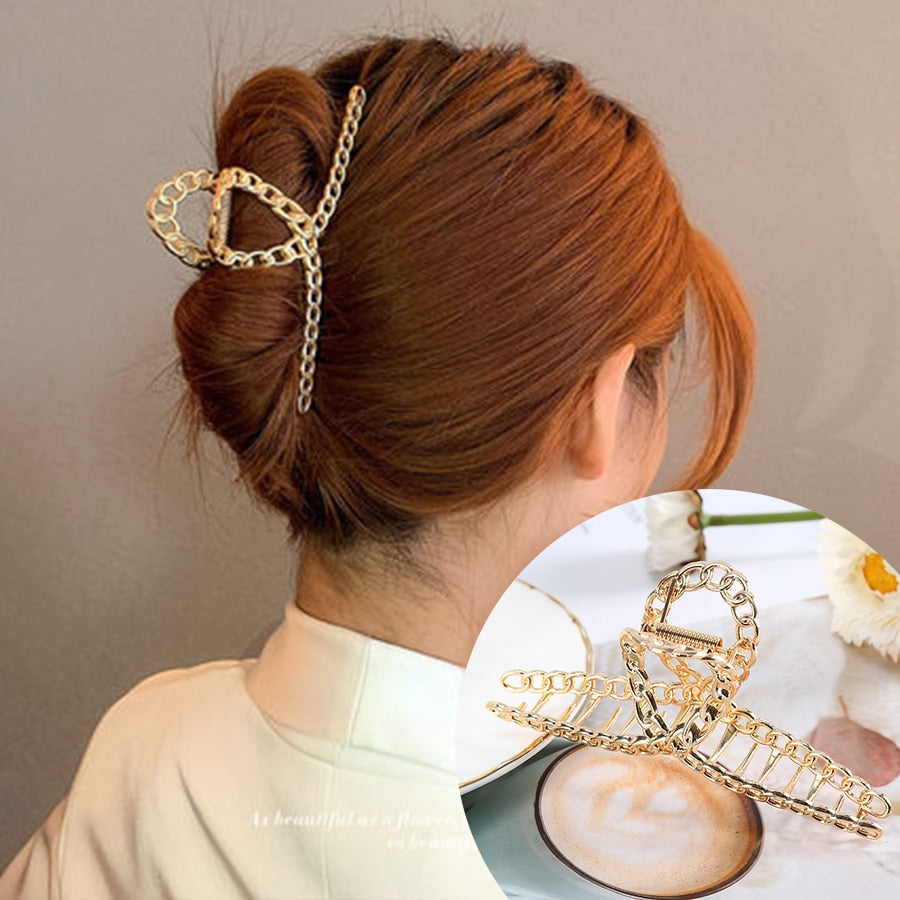 Haimeikang Acrylic Hair Claws Pearl Claw Clips For Woman Large Size Barrette Crab Ladies Fashion Hair Accessories
