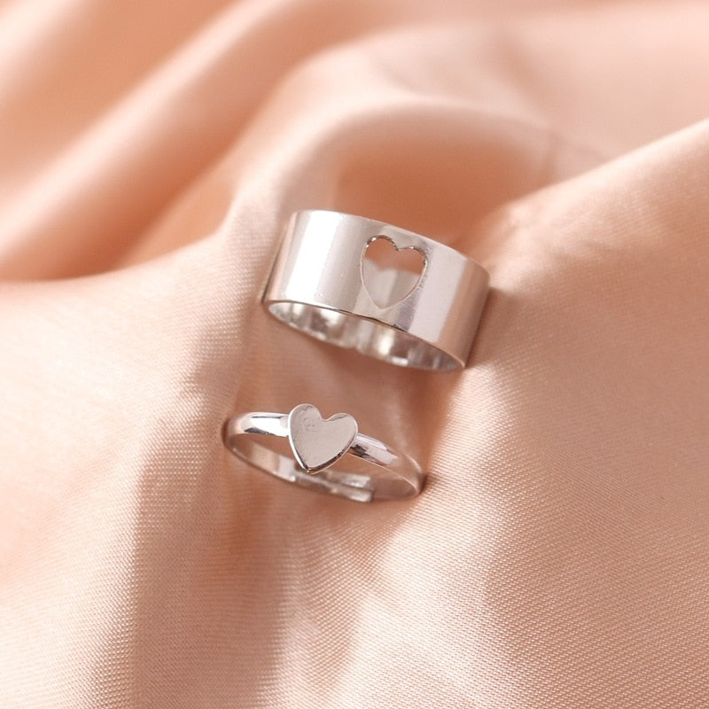 Silver Color Butterfly Rings For Women Men Lover Couple Ring Set Friendship Engagement Wedding Band Open Ring 2022 Trend Jewelry