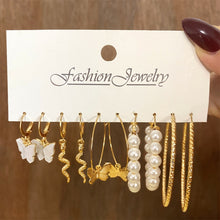 Load image into Gallery viewer, Vintage Acrylic Flower Geometric Earring Set Women&#39;s Fashion Tassel Butterfly Alloy Circle Dangle Earrings 2022 NEW Jewelry