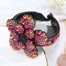Load image into Gallery viewer, AWAYTR Rhinestone Flower Ball Head Hairpin Female Ponytail Duckbill Crystal Flowers Clip For Women Fashion Hair Clip Accessories