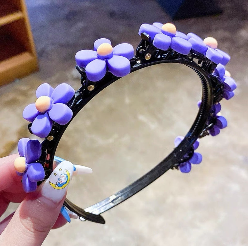 2022 New Children&#39;s Sweet Cute Flower Cartoon Braided Hair Band Hairpin Jewelry Girl Accessories Headwear