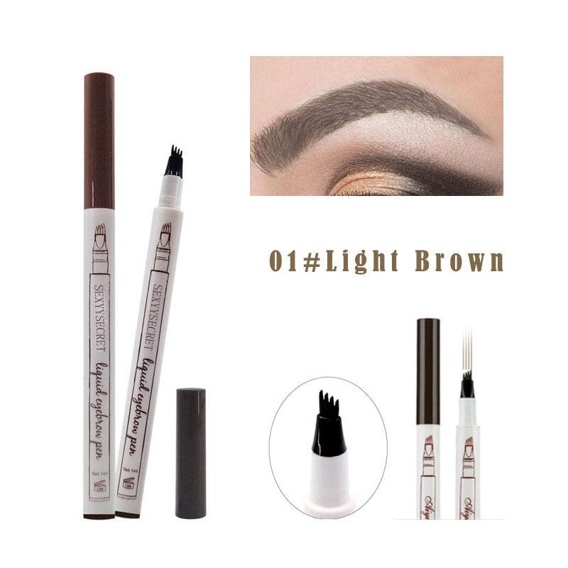 2022 MB 5 Color 4 Forks Eye Brow pencil Natural Matte Liquid Tint Makeup Lasting Waterproof Eyebrow Tattoo Smudge-proof Cosmetic