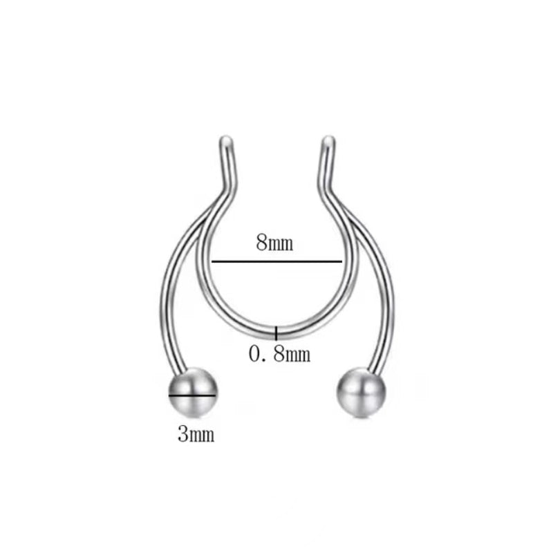 2022 Fake Piercing Nose Ring Alloy Nose Piercing Hoop Septum Rings For Women Fashion Body Jewelry Gifts Magnetic Fake Piercing