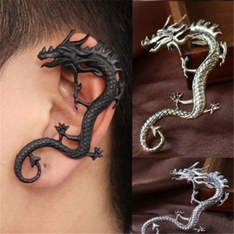 Dragon Ear Clip Vintage Punk Jewelry Accessories Earrings for Women and Men Clip on Earrings Boucle Oreille Femme 2022 Party