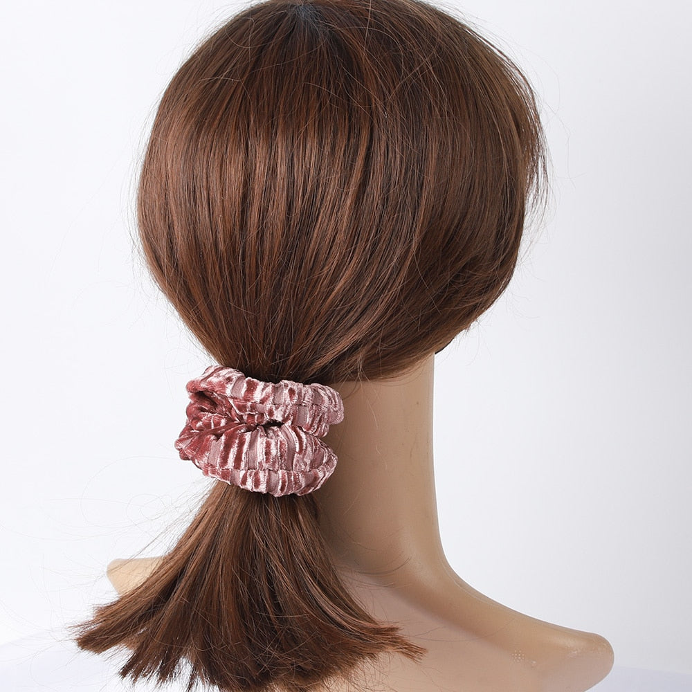 Velvet Scrunchies Elastic Hair Bands Women Girls Dot Headbands Ponytail Holder Hair Ties Cheap Winter Hair Accessories Fashion