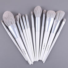 Load image into Gallery viewer, ZOREYA Silver 10-14pcs Makeup Brushes Set Cosmetics Eye Shadow Brush Blending Blush Lip Powder Highlighter Make up Brushes Tools