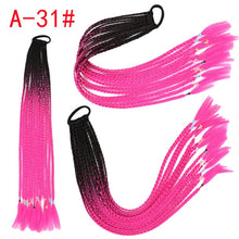Load image into Gallery viewer, Gradient Dirty Twist Braided Ponytail Rubber Band Hip Hop Colorful Women Elastic Wig Hair Accessories Headdress Hair Rope 55cm