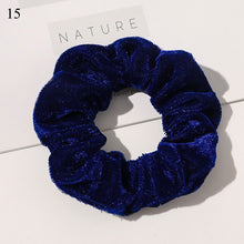 Load image into Gallery viewer, Trendy Contrast Color Velvet Scrunchies Women Winter Elastic Hair Bands For Hair Accessories Ornament Rubber Band Ponytail Hold