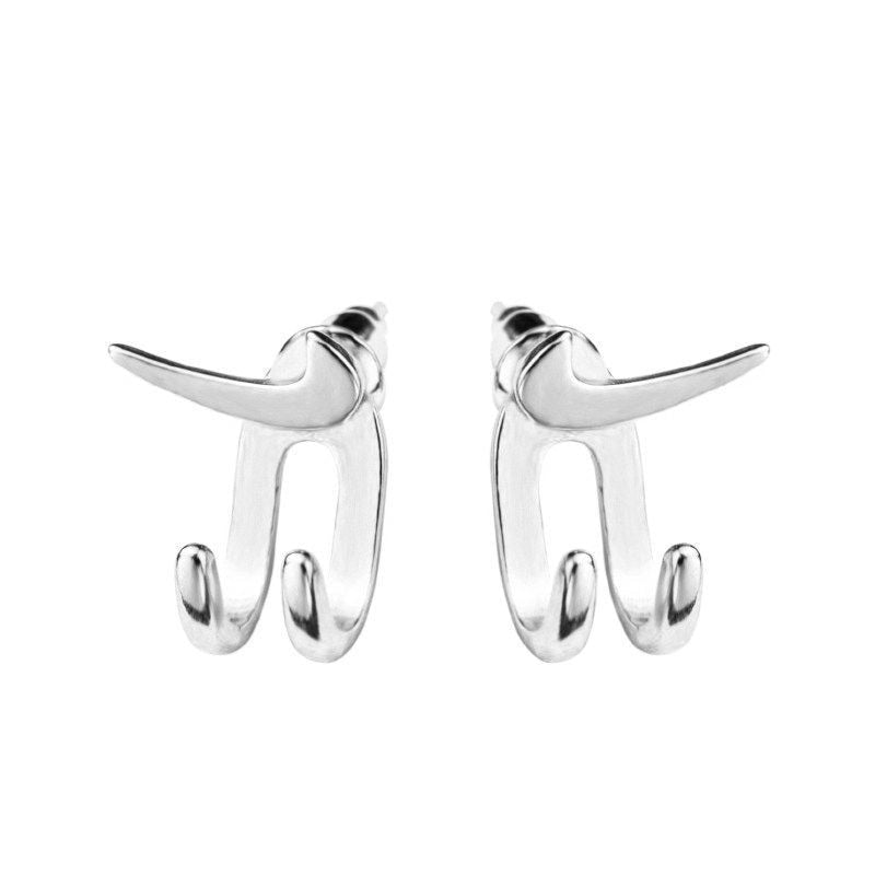 2022 New Trend Hook Paw Earrings for Men Personality Hip-hop Pair Stainless Steel Stud Earrings Male Women&#39;s party Jewelry