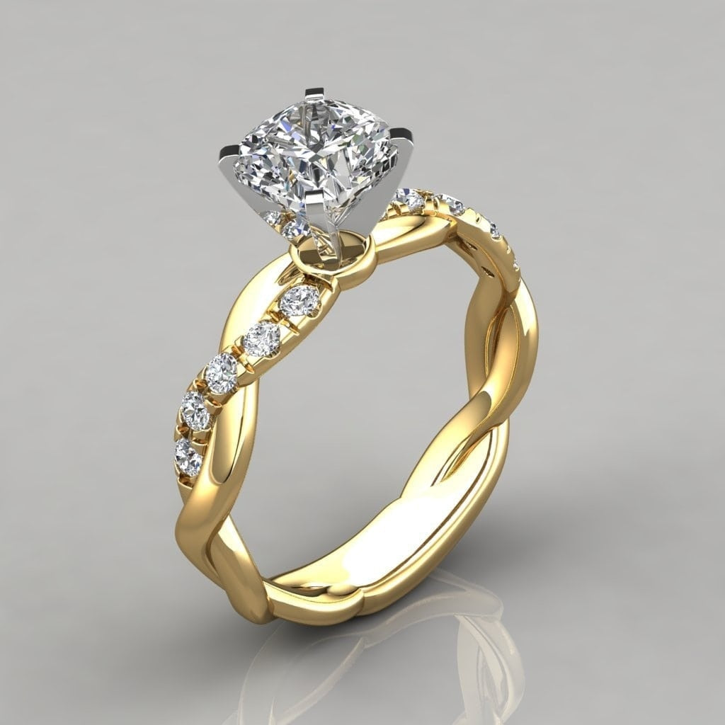 2023 new Hot-selling two-color twist micro-diamond ring female princess wedding engagement zircon ring fashion ring кольца gift