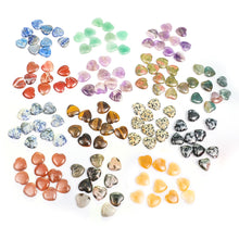 Load image into Gallery viewer, 10pc/set Natural Heart Shaped Crystals Stones Mini 2cm Ornaments Reiki Rose Quartz 7 Chakras Energy Healing Gemstones Home Decor