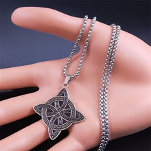 Load image into Gallery viewer, Witchcraft Celtic Knot Pendant Necklace for Women/Men Stainless Steel Slavic Amulet Necklaces Jewelry nudo de bruja N3380S02