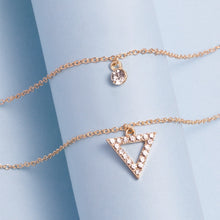 Load image into Gallery viewer, YWZIXLN Trend Elegant Jewelry Crystal Triangle Pendant Necklace Golden Color Unquie Women Fashion Necklace Wholesale N0310