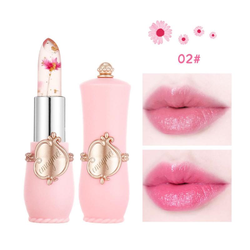 Lip Balm Crystal Jelly Lip Balm Lipstick Temperature Color Changing Flower Gloss Transparent Lasting Moisturizer Lip Care QBMY