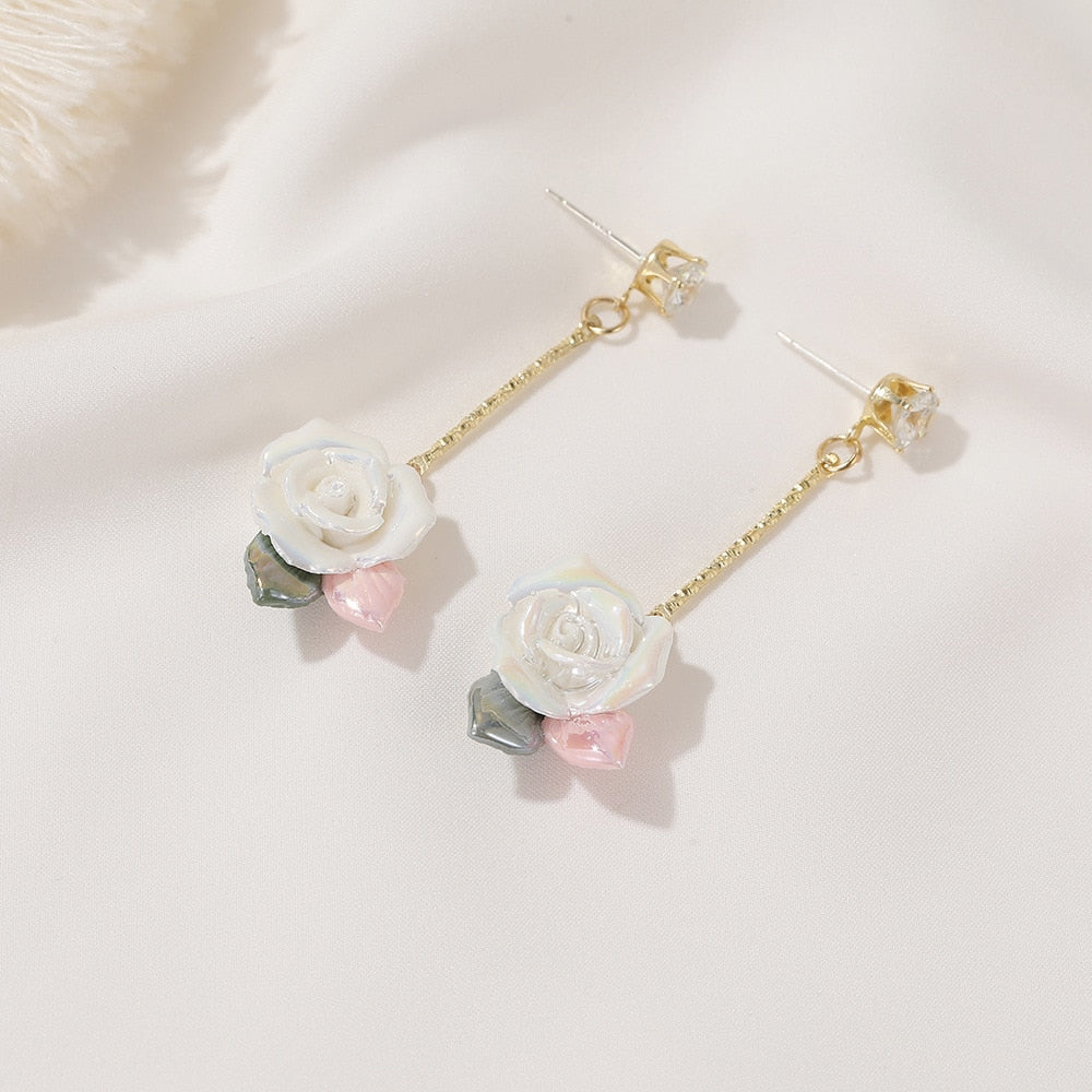 2022 Snowflake Women Tassel Earrings Fashion Women Versatile Shiny Long Pearl Earrings Women Engagement Anniversary Earrings