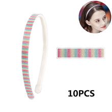 Load image into Gallery viewer, 10PCS 1CM Wholesale Hairband Rainbow Glitter Women Sponge Headband Ladies Hair Band Girl Hair Covered Resin Hair Accessories