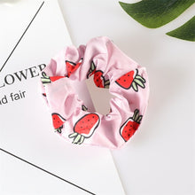 Load image into Gallery viewer, Cute Fruit Avocado Printed Scrunchies Peach Lemon Elastic Hair Rubber Bands for Women Girl Ponytail Holder Hair Ties Accessories