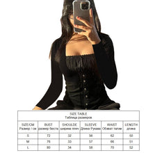Load image into Gallery viewer, Long Sleeve T-Shirt Black Top Women Patchwork Lace Crop Top Winter Spring Women Pulovers Sexy Skinny V Neck Tees 90s Y2K Clothes
