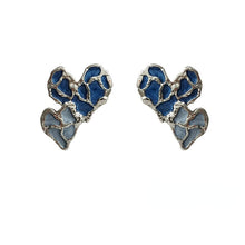 Load image into Gallery viewer, Mihan Modern Jewelry Heart Earrings New Trend 2022 Popular Style Metal Silver Plated Double Love Blue Stud Earrings For Girl