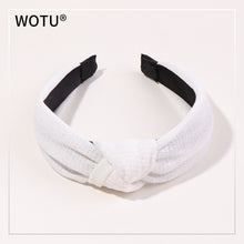 Load image into Gallery viewer, Wholesale Women candy color cotton hairbands girl&#39;s stripe white knot headbands DS lady&#39;s headwear hair accessories headwrap