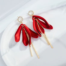 Load image into Gallery viewer, Korean Style Long Tassel Earrings Red Lovely Heart Drop Earrings Women Girls Valentine&#39;s Day Festival Birthday New Year Gift