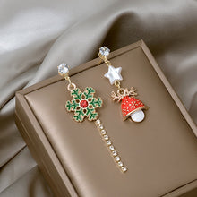 Load image into Gallery viewer, 2022 New Year Christmas Snowflake Bell Stud Earrings for Women Girls Xmas Tree Deer Bowknot Sock Star Tassel Dangle Jewelry Gift
