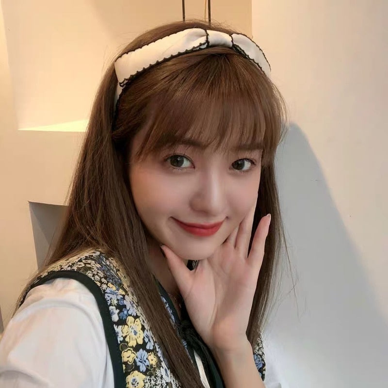 Elegant BOW Bezel Headwear Women Korean Headband Girls Vintage Hairband Hoop for Wedding Party Hair Bands Accessories