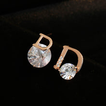 Load image into Gallery viewer, European and American personality shiny D letter asymmetric Earrings sexy party queen Earrings fashion trendsetter lady Earrings