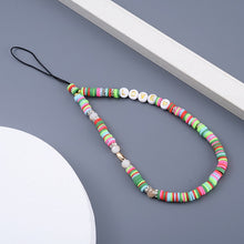 Load image into Gallery viewer, Women Anti-Lost Lanyard Chains 6mm Heishi Clay Beaded Phone Chain Mobile Phone Strap Charm Love Letter Telephone Jewelry