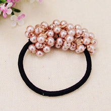 Load image into Gallery viewer, Women Hair Accessories Pearls Beads Headbands Ponytail Holder Girls Scrunchies Vintage Elastic Hair Bands Rubber Rope Headdress