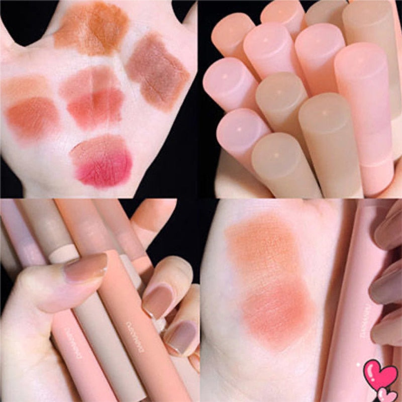 6 Colors Nude Liquid Lipsticks Waterproof Velvet Matte Lip Gloss Long Lasting Non-stick Cup Lip Tint Makeup Pigment Cosmetics