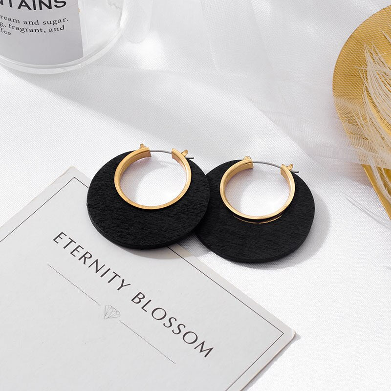 POXAM New Korean Statement Earrings for women Black Cute Arcylic Geometric Drop Gold Female Earrings Brincos 2022 Trend Jewelry